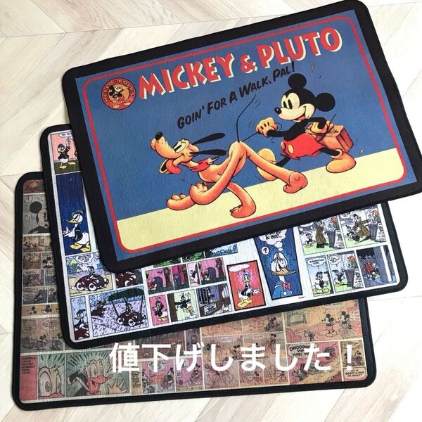 ディズニー ドアマット3枚セット ミッキーマウス ドナルドダック