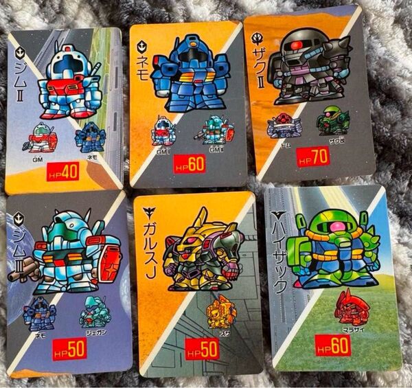 SDガンダム カードダス ジムⅡ ネモ ザクⅡ ジムⅢ ハイザック ガルスJ 1989年製 初期