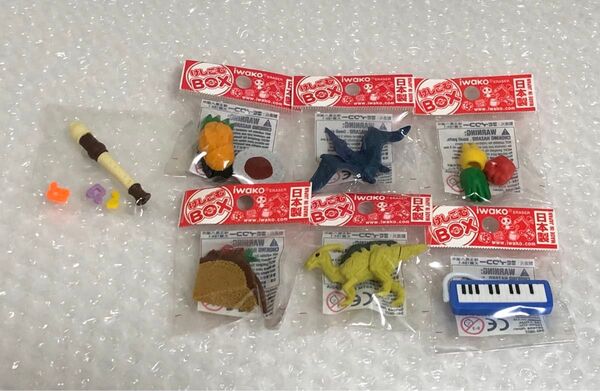 消しゴム イワコー おもしろ消しゴム 動物 乗り物 恐竜 スイーツ 音楽 けしごむBOX 7個セット