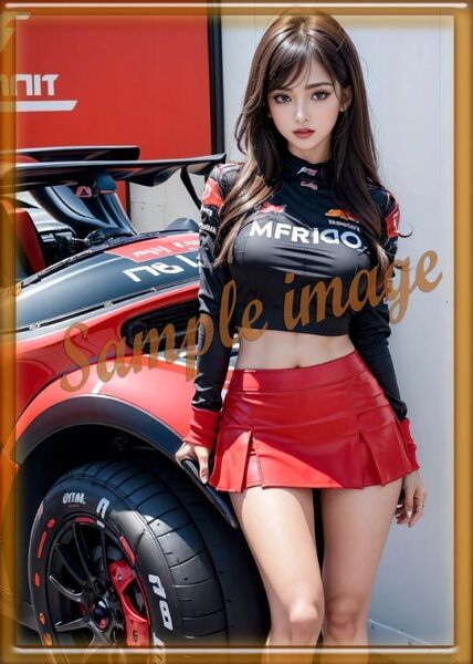 送料無料◇M◇レースクイーン美女◇高画質◇A4◇イラストアートポスター◇10296◇グラビアアイドル写真◇美脚◇チアガール実写