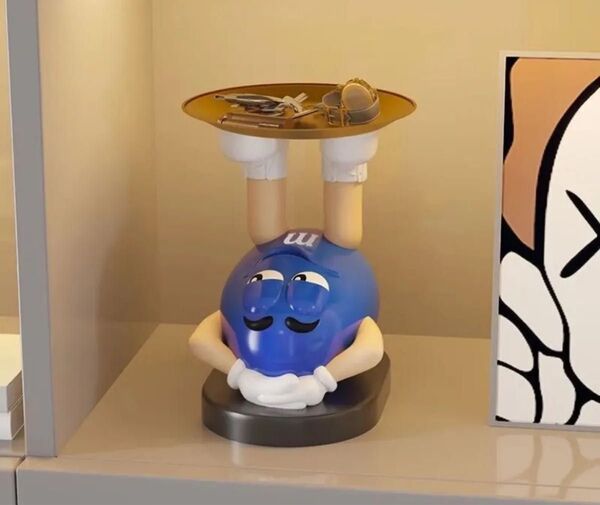 新品 大人気m&m's ディスペンサー ブルー フィギュア エムアンドエムズインテリア 雑貨 物置