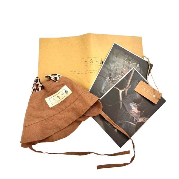 【美品】ASH shomkaハット ベア 47 9-12m レオパード