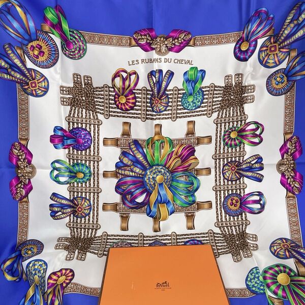 エルメス HERMES スカーフ カレ90 馬のリボン LES RUBANS DU CHEVAL