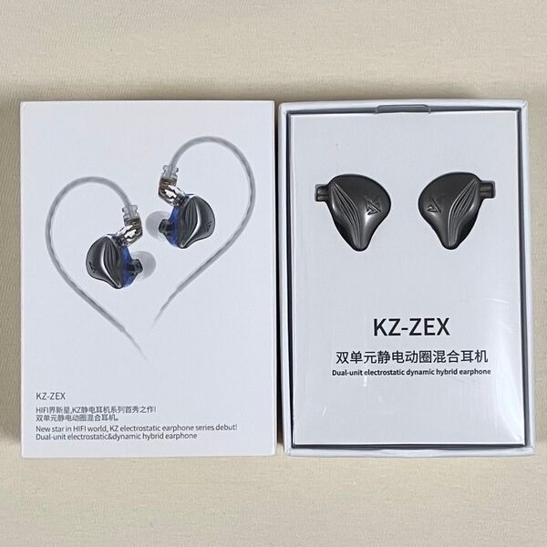 KZ ZEX 有線 イヤホン EST+1DD ハイブリッド イヤフォン マイクなし 1点