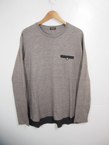 MR.OLIVE ミスターオリーブ M-7136 DIFFERENT MATERIAL LONG SLEEVE SWITCHING CUT&SEWN シャツ生地 切り替え 長袖 カットソー M 228K