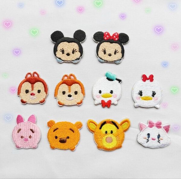 残りわずか!大人気★刺繍ワッペン アップリケ アイロンワッペン 10枚セット 入園準備 入学準備 絵本バッグ 絵本袋 スモック