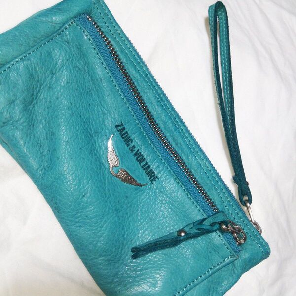 ZADIG&VOLTAIRE リストレット クラゲ スタッズ 牛革レザー ターコイズブルー