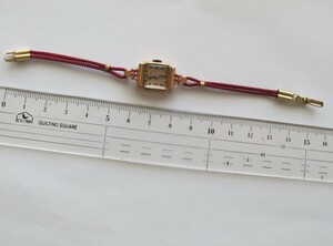 24 lady's antique hand winding wristwatch CORTEBERTkorute veil 14 gold pink * Gold USED