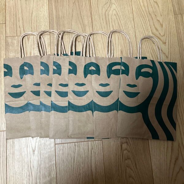スターバックス 通常サイズ 紙袋 7枚 ショッパー 紙袋 ショップ袋 ロゴ ラッピング リメイク スタバ