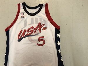 [ old clothes GAME TOPS rare beautiful goods NBA champion HILL USA team tank top 48 white ] Dream team Hill Olympic basketball T.O.0038