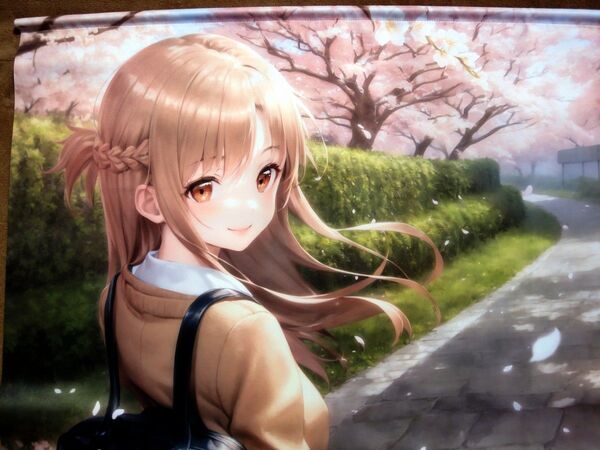 アニメ 本桜 タペストリー 約520mm×730mm 高品質・厚手ダブルスエ-ド生地