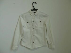 (34631)GAP Gap Kids хлопок рубашка длинный рукав белый 140.USED