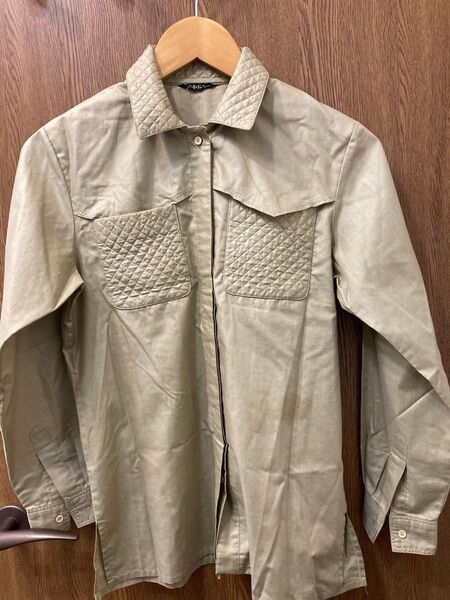 レディース 婦人 シャツ ブラウス カーキ 長袖 中古 古着