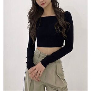 GYDA ビスチェレイヤーオフショル ニットTOPS
