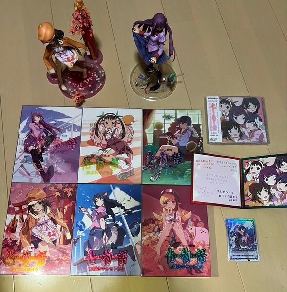 【超希少】【化物語グッズセット】フィギュア2体+DVD全6巻+CD+ひたぎカード付き!