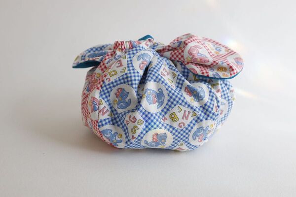 お弁当袋 巾着 ハンドメイド 復刻 レトロ風 ネコ