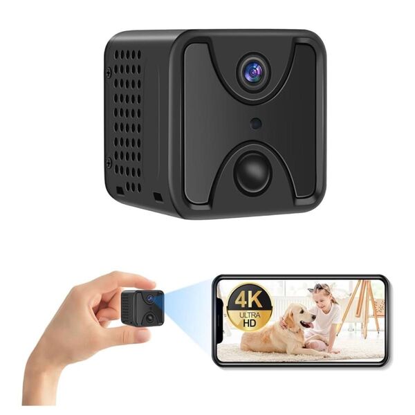 【新品】 小型カメラ 監視カメラ 見守り スマホ連動 小型 WiFiカメラ 室内用 自動暗視 4K ミニカメラ