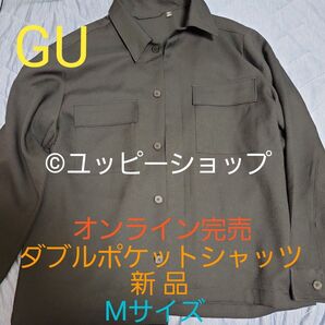 GU 新品 ダブル ポケット シャツ M サ イ ズ ブラック