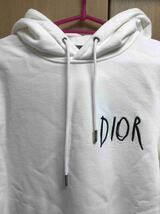 正規 限定 19AW DIOR × Raymond Pettibon ディオール レイモンド ペティボン キムジョーンズ コラボ ロゴ プルオーバー パーカー 白 S_画像3