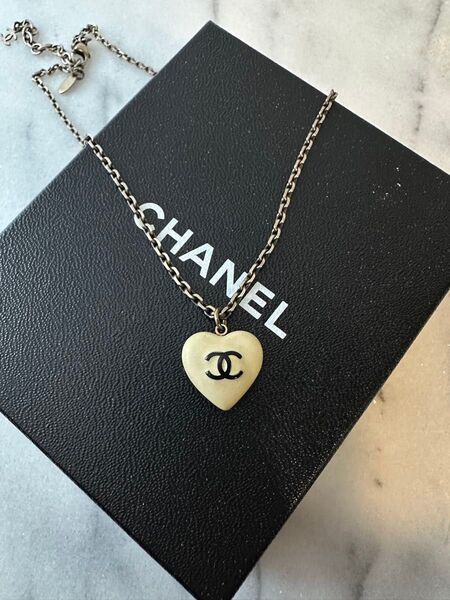 超希少 CHANEL ココマーク カメリア ハート ネックレス 刻印有り