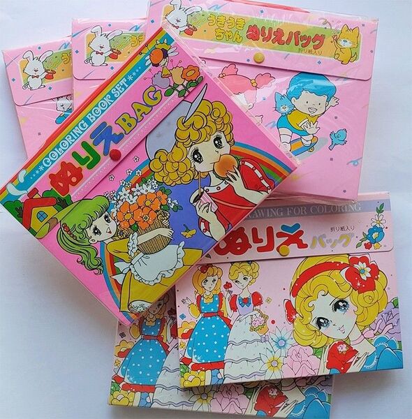 昭和レトロ おりがみ ぬりえ 入り バッグ まとめて 6点セット