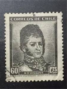  Chile stamp *be luna rudo*o Higgins revolution house (1776-1842) 1953 year 