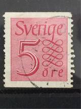 スウェーデン切手★新数字切手 5ペニー 1957年_画像1