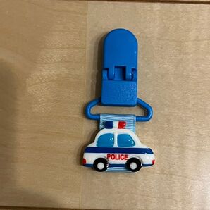 ハンドメイド服に穴が開かない名札クリップ、パトカー トミカ