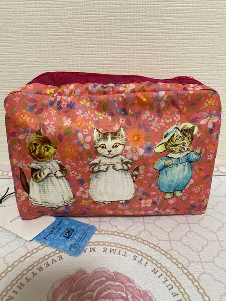 LeSportsac ピーターラビット猫柄 ポーチ 大きな サイズ