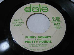 【7”】 BERNARD PRETTY PURDIE / ●白プロモ MONO● FUNKY DONKEY / CARVAN US盤 バーナード・プリティ・パーディ