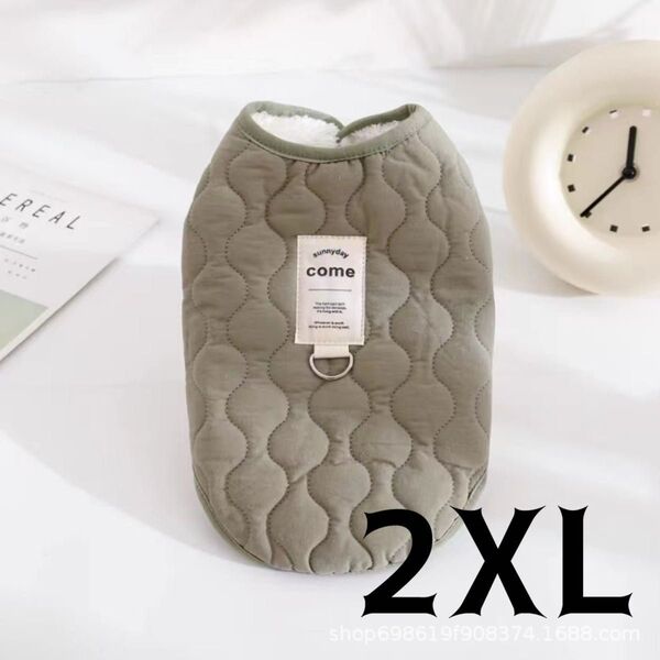 犬服 秋冬 ドッグウェア サイズ 2XL 裏ボア 中綿ダウンベスト 防寒