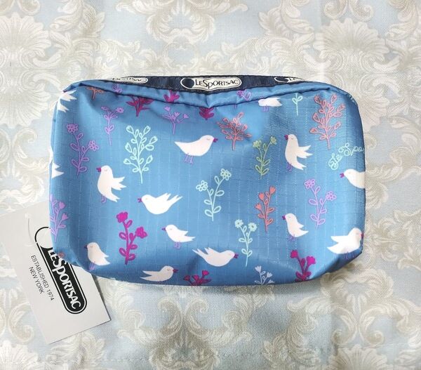 レスポートサック ポーチ レクタンギュラーコスメティック 6511 コスメポーチ song birds blue