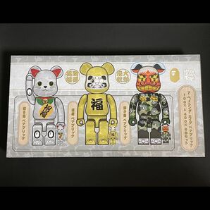 BE@RBRICK BAPE 招き猫 銀メッキ 達磨 金メッキ 獅子舞 100% & 400% 6体セット ベアブリック