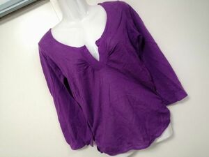 jjyk3-1559 # pour la frime # Pour La Frime knitted sweater tops cotton linen cotton flax purple purple M size about 