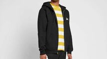 ラスト1 USA正規品 【S】 Stussy ステューシー BASIC ベーシック ロゴ LOGO スウェット ジップアップ 裏起毛 パーカー 黒 ブラック 新品_画像3