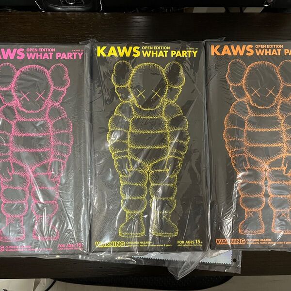 KAWS WHAT PARTY PINK/YELLOW/ORANGE 新品未開封3点セット