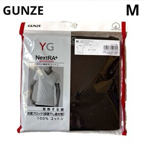 新品 未使用 メンズ GUNZE YG 半袖 Tシャツ ブラック 黒 M