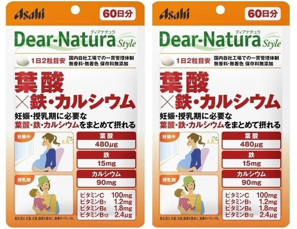 60日分×2袋 ディアナチュラ スタイル 葉酸×鉄・カルシウム Dear-Natura Style
