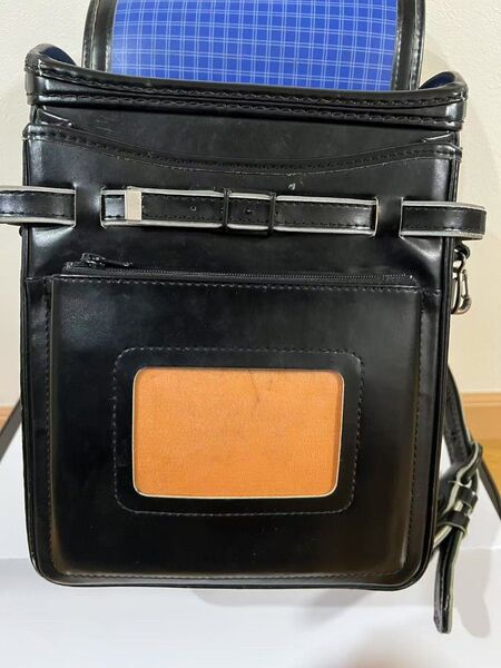 ③ブラック ランドセル 青いチェック内 黒 軽量 送料込み