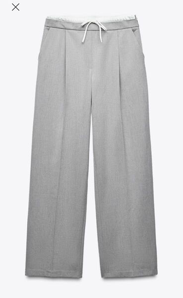 ZARA 新品 ダブルウエストバンド ワイドパンツ