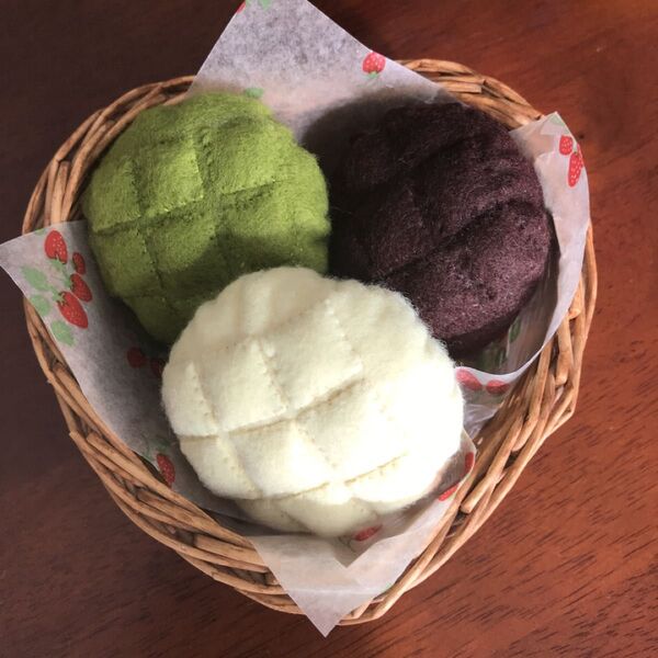 フェルトままごと☆メロンパン3つセット②☆ハンドメイド