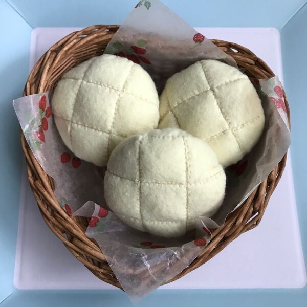フェルトままごと☆メロンパン3つセット③☆ハンドメイド