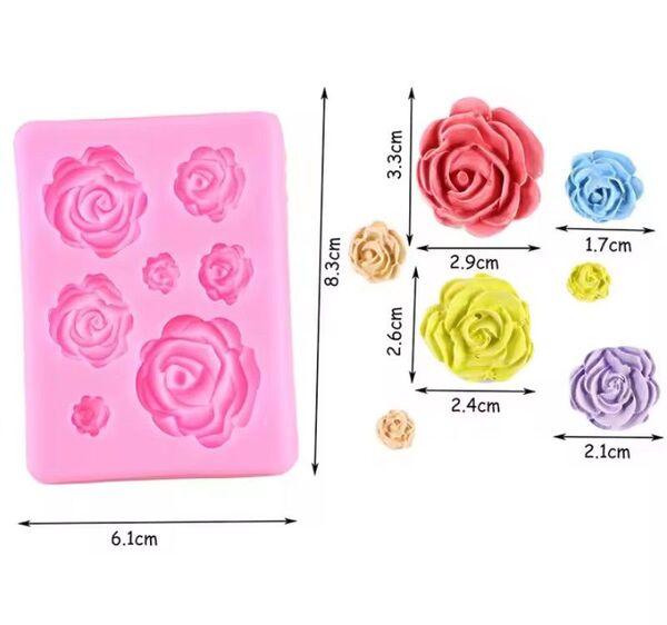ハンドメイド用シリコンモールド☆薔薇多種大きさ