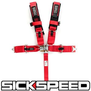 SICKSPEED 5 -point type seat belt red 1 seat minute SFI standard goods red USDM JDM circuit drift Schic Speed racing Harness 