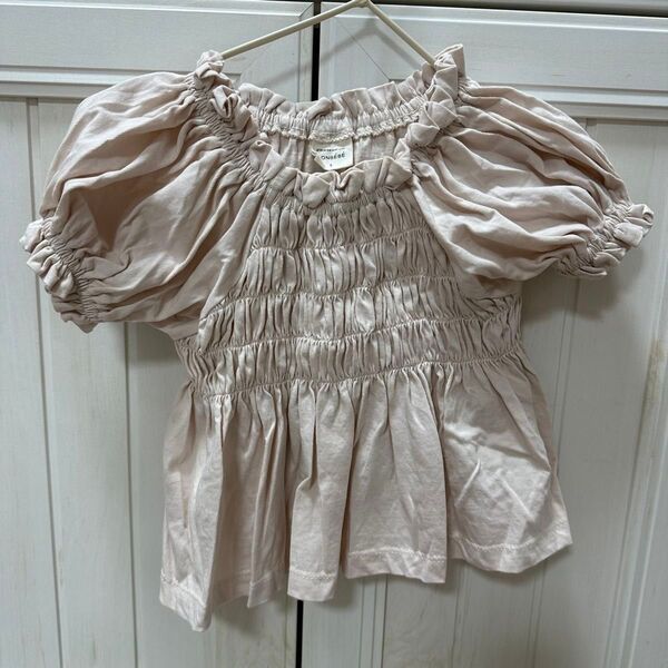 トップス monbebe 夏服 半袖 ブラウス ピンク