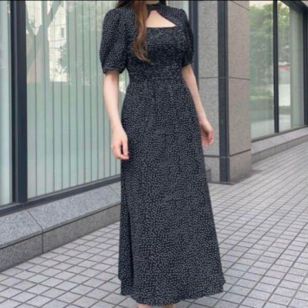 LILLIAN CARAT ドット ロングワンピース 1