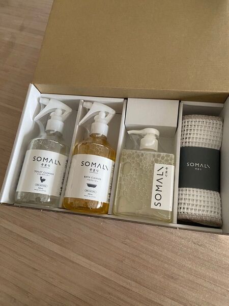 木村石鹸 SOMALI 水回り洗剤3点+クロスセット 【外箱傷あり】/ ソマリ 洗剤セット