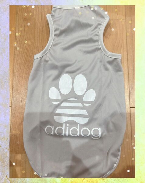 adidas 犬用タンクトップ adidog グレー