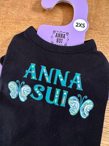 2140 新品 ANNASUI アナスイ ボヘミアン ロゴ Tシャツ ドッグウェア ブラック 2XS 超小型犬 パピー