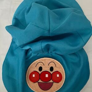 カラー帽子 アンパンマン ワッペン(記名跡あり)保育園 幼稚園 タレ付き